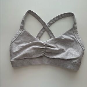 Vuori Heather Gray Crisscross Sports Bra